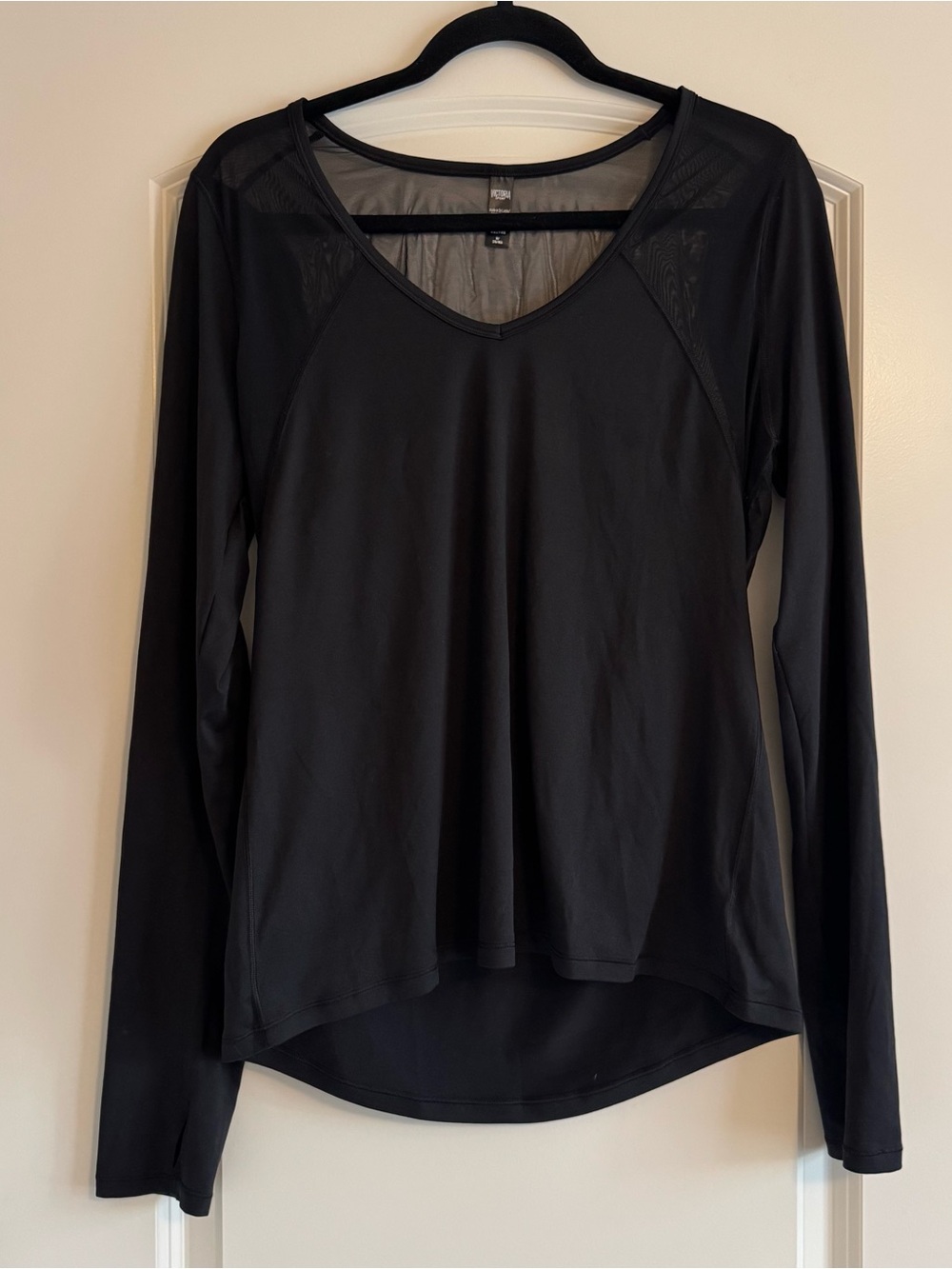 Victoria Sport Black Long-Sleeve V-Neck Performance Tee